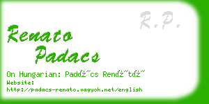 renato padacs business card